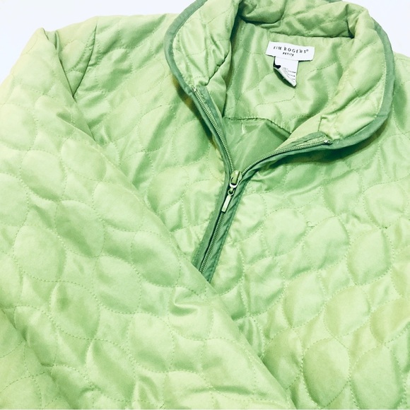 Kim Rogers Polyester Lime Green Petite Medium Quilted Jacket - Picture 2 of 6